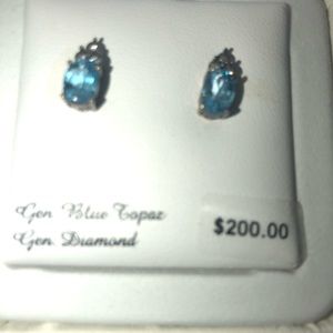 Blue topaz women’s earrings
